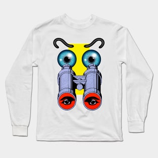 Binocular eyes and eyebrows Long Sleeve T-Shirt